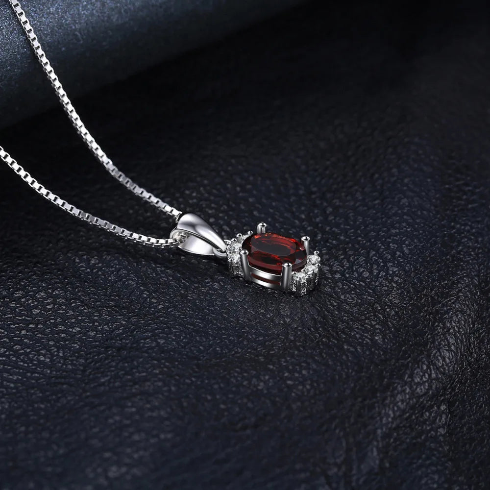 edle 925 Sterling Silber Halskette mit modischem Stein für Damen
