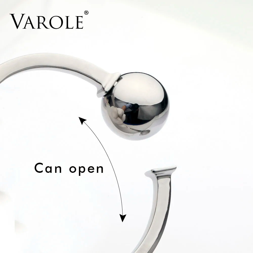 VAROLE Manschetten-Armreif mit großer Perle