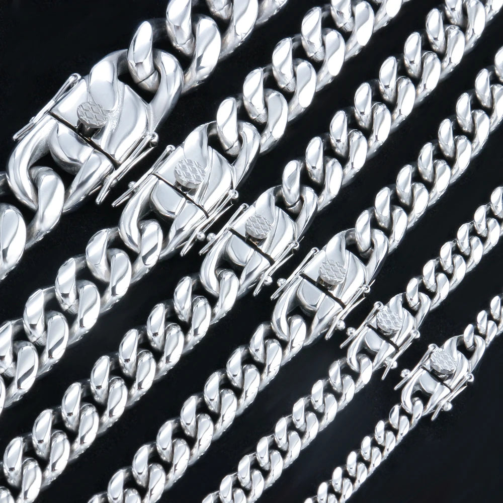 Hip-Hop Curb Cuban Link Kette 6mm-18mm Edelstahlkette für Herren
