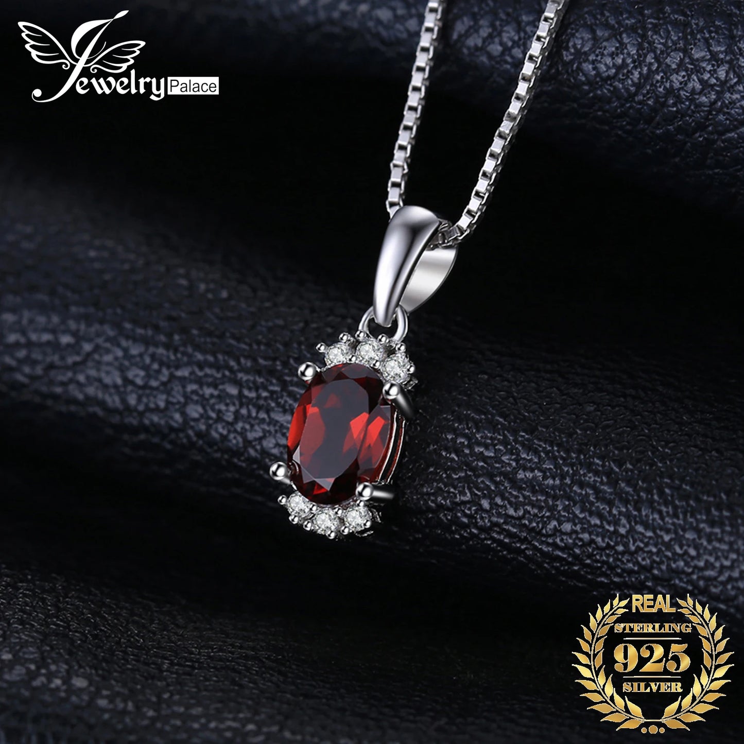 edle 925 Sterling Silber Halskette mit modischem Stein für Damen