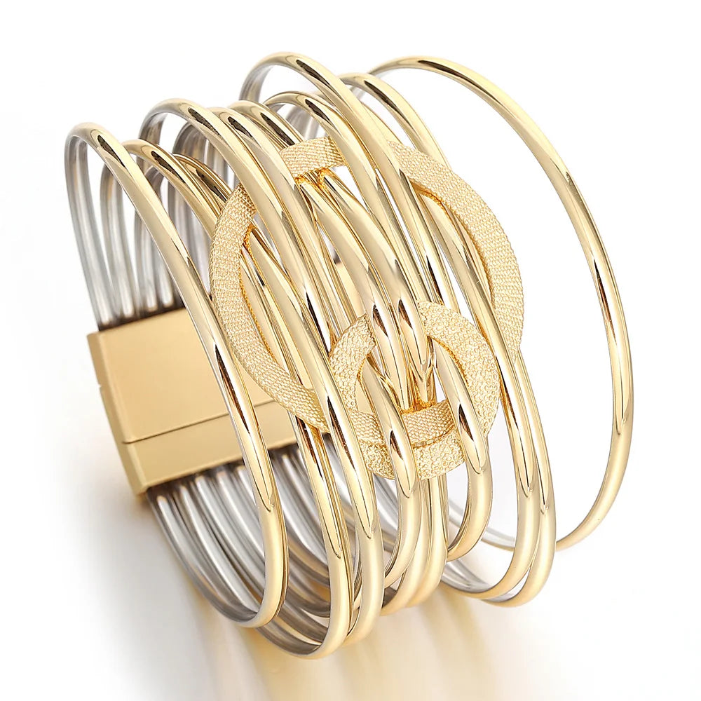 Modisches mehrlagiges Metall Armband für Damen