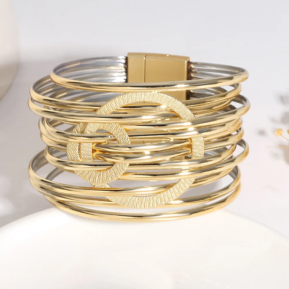 Modisches mehrlagiges Metall Armband für Damen