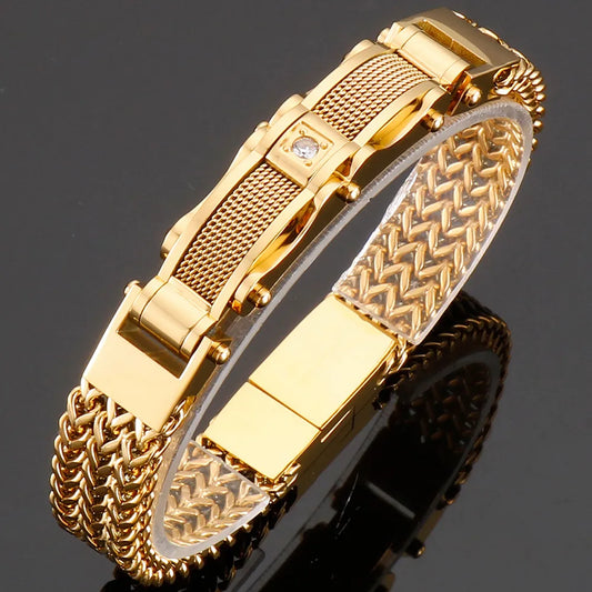 Luxus armband für Männer Gold Farbe 12mm breit